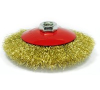 Щетка для УШМ «Тарелка» латунированная витая проволока Elitech 1820.075300