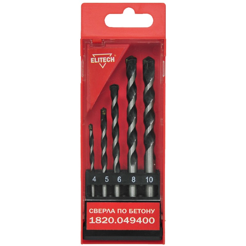 Сверла по бетону Elitech 1820.049400, набор