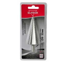 Сверло ступенчатое (цилиндрический хвостовик 10 мм, 15 ступеней)Elitech 1820.049300