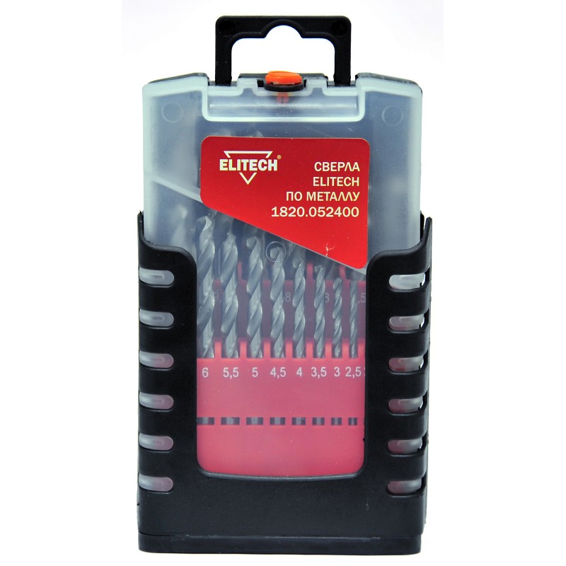 Сверла по металлу 19 шт. в наборе (HSS-G (Р6М5 шлифование) Elitech 1820.052400