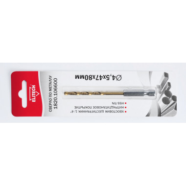 Сверло для металла Elitech 1820.106600 Ø4.5x47х80мм