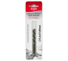 Сверло по металлу (цилиндрический хвостовик, HSS-СО, Р6М5К5) Elitech 1820.065300