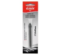 Сверло по стеклу/кафелю (цилиндрический хвостовик, острие конус) Elitech 1820.044300