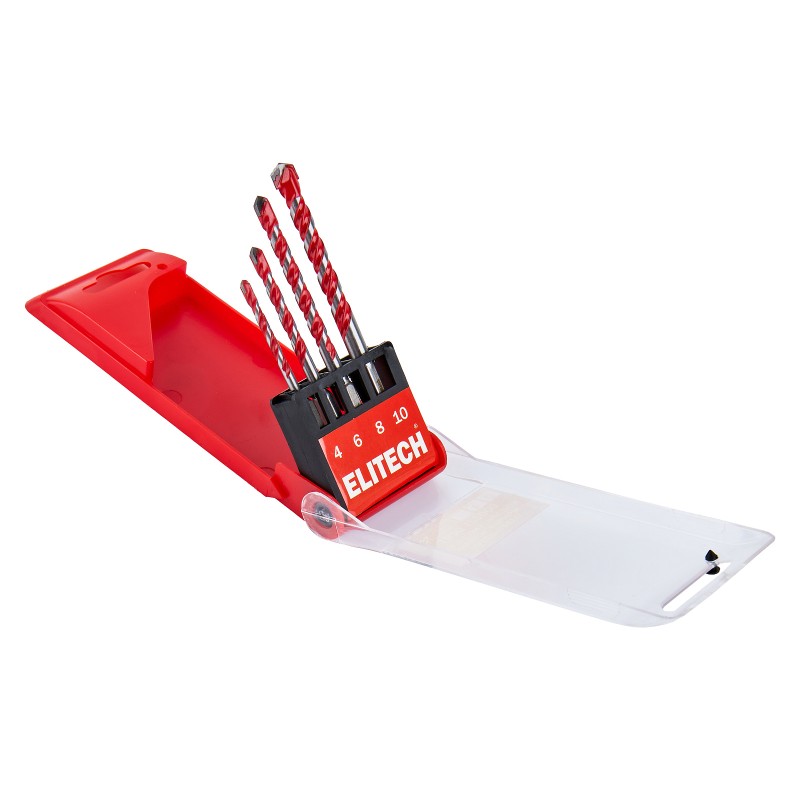 Набор сверл универсальных Multi Construction ф4, 6, 8, 10 Elitech 1820.172000