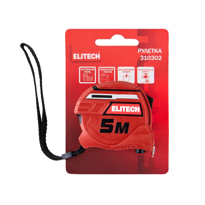 Рулетка ELITECH 310302 5 м, 25 мм