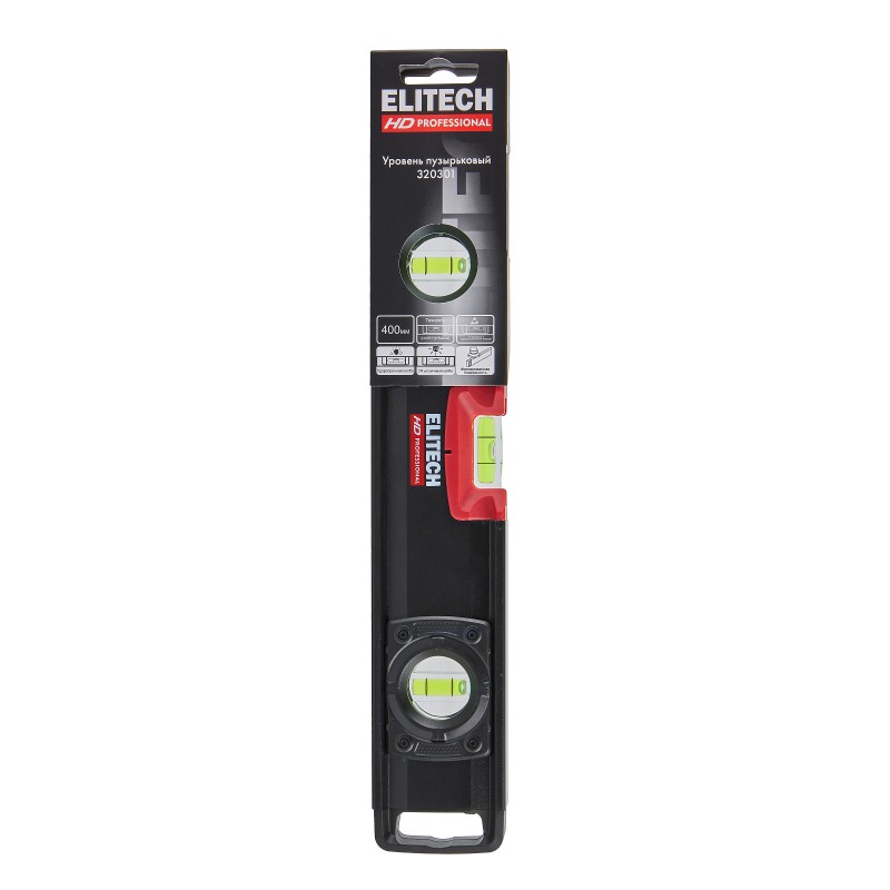 Уровень пузырьковый магнитный ELITECH HD 320301 40 см, 3 глазка