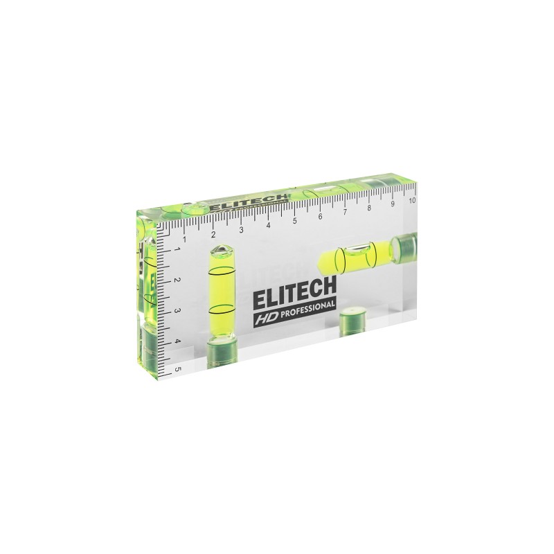 Уровень пузырьковый акриловый ELITECH HD 320308 10 см, 2 колбы