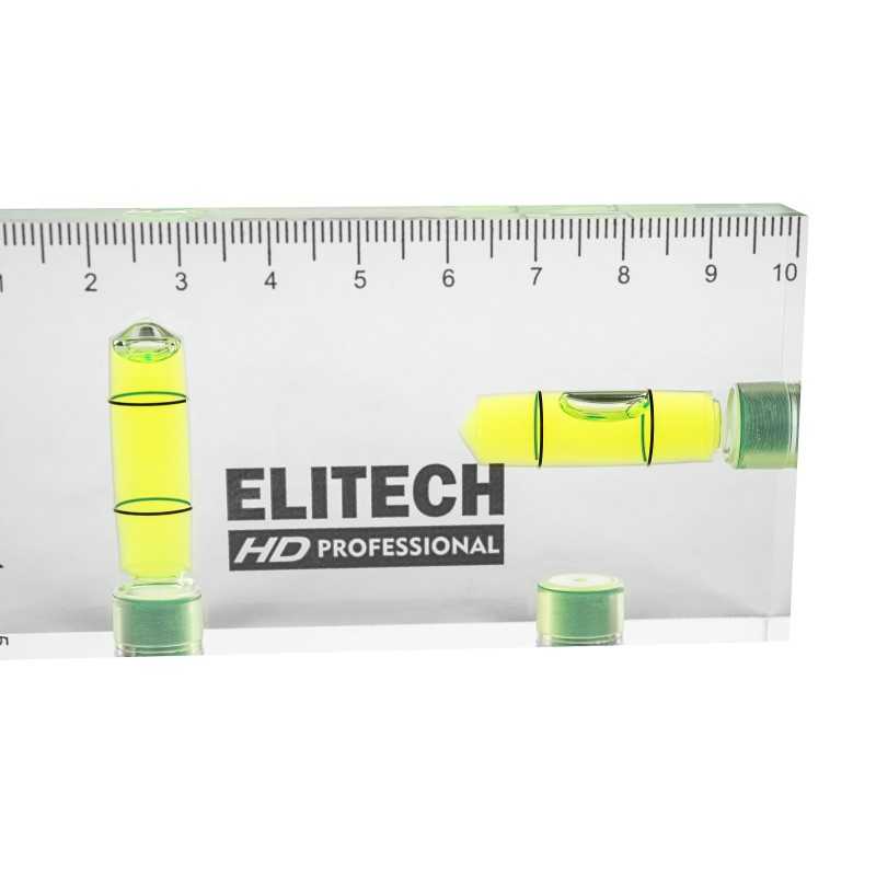 Уровень пузырьковый акриловый ELITECH HD 320308 10 см, 2 колбы