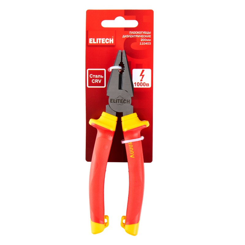 Плоскогубцы диэлектрические ELITECH 110403 200 мм, сталь CrV
