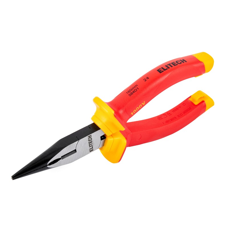 Длинногубцы диэлектрические ELITECH 120401 160 мм, сталь CrV