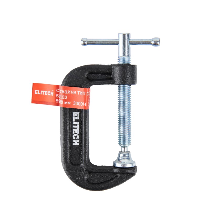 Струбцина тип G ELITECH 513102 50х25 мм, 300 кг