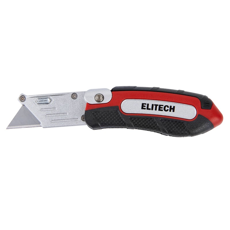 Нож строительный складной ELITECH 410501 трапеция, 3 лезвия