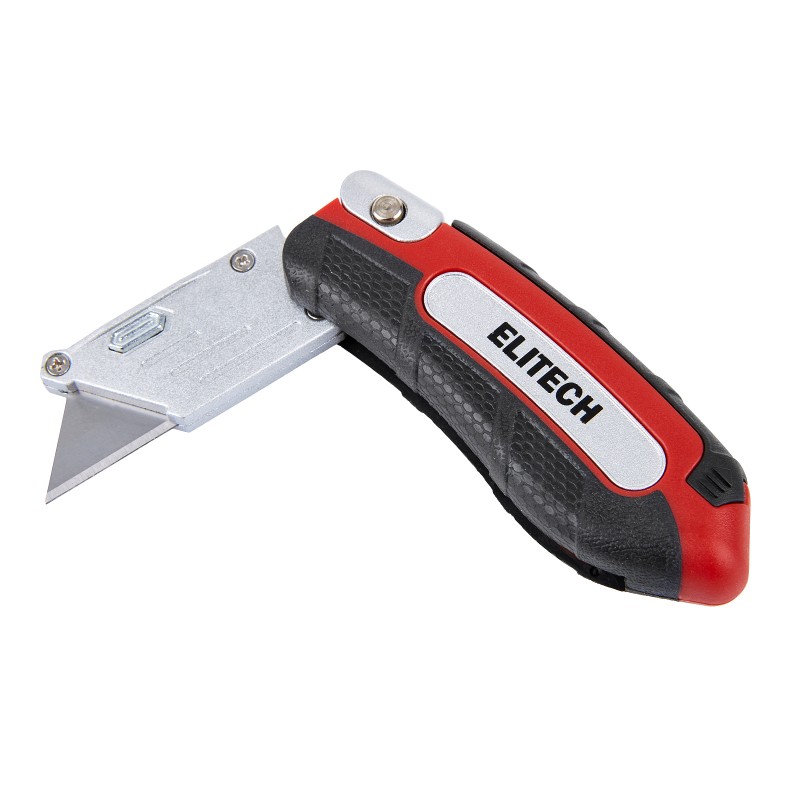 Нож строительный складной ELITECH 410501 трапеция, 3 лезвия