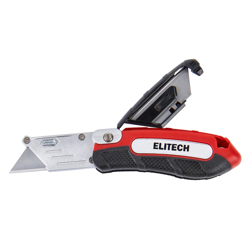 Нож строительный складной ELITECH 410501 трапеция, 3 лезвия
