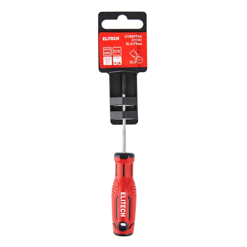 Отвертка ELITECH 211101 SL3х75 мм