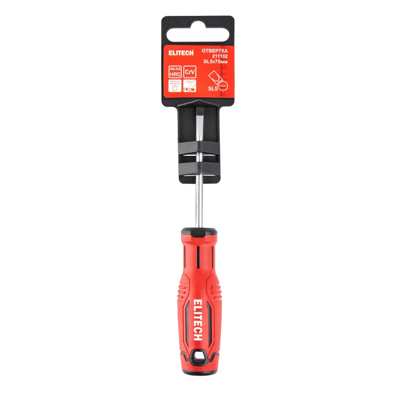 Отвертка Elitech 211102 SL5х75 мм