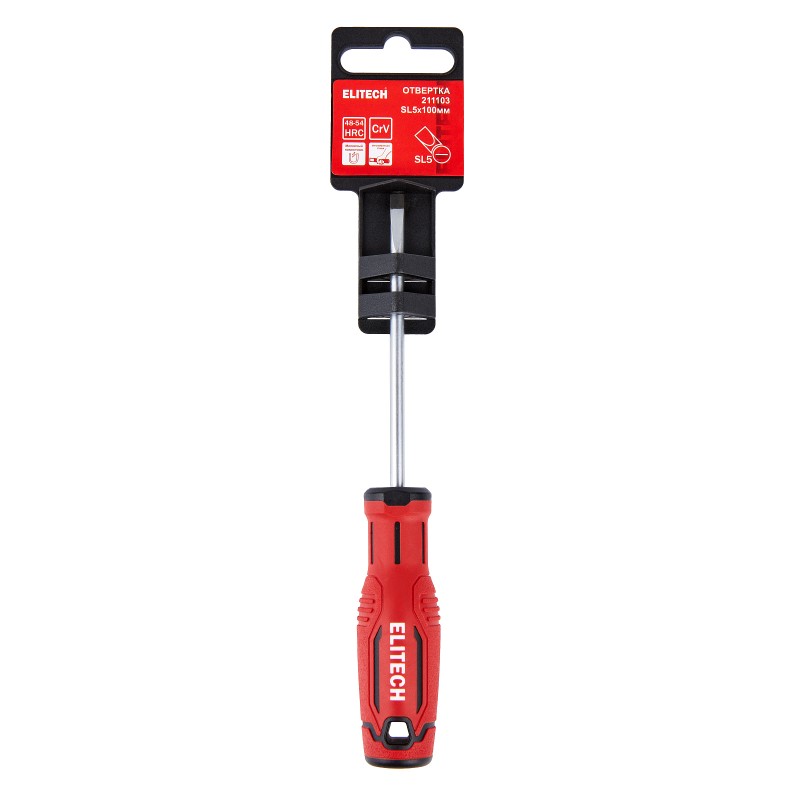 Отвертка ELITECH 211103 SL5х100 мм