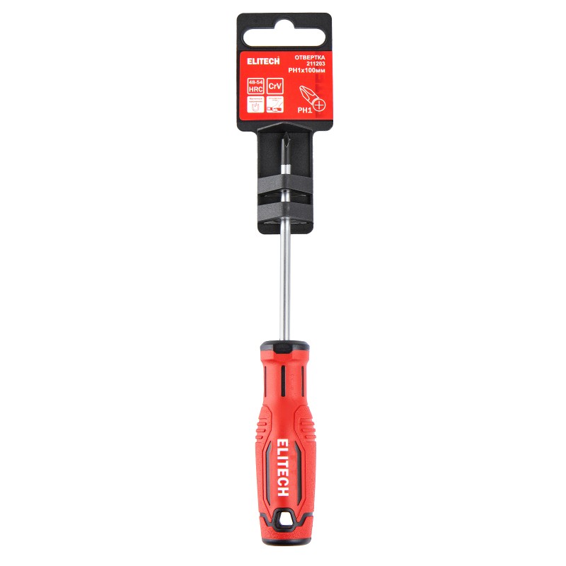 Отвертка Elitech 211203 PH1х100 мм