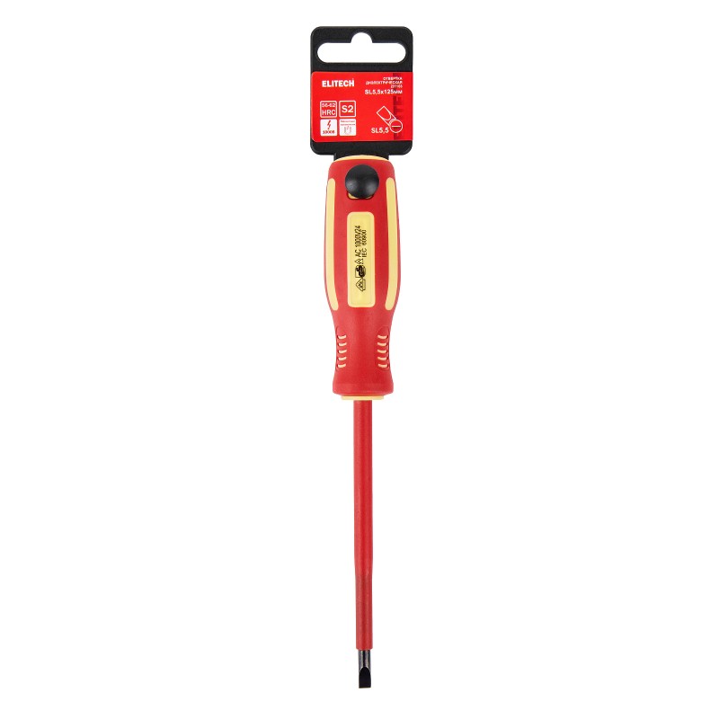 Отвертка диэлектрическая ELITECH 231103 SL5,5х125 мм