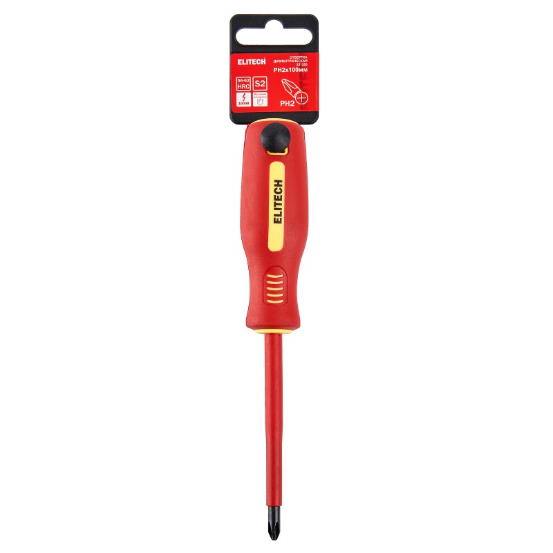 Отвертка диэлектрическая ELITECH 231203 PH2х100 мм