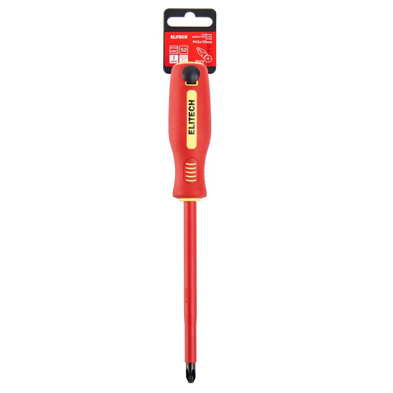 Отвертка диэлектрическая ELITECH 231204 PH3х150 мм