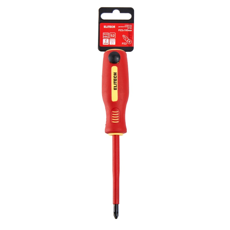 Отвертка диэлектрическая ELITECH 231303 PZ2х100 мм