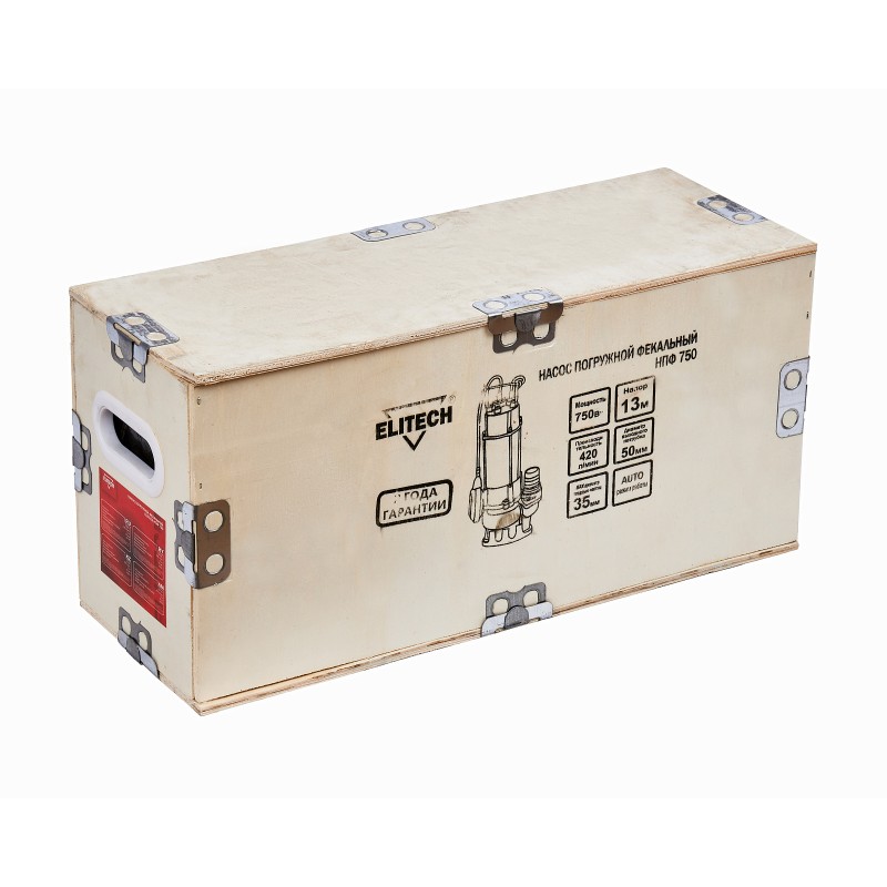 Насос погружной фекальный Elitech НПФ 750