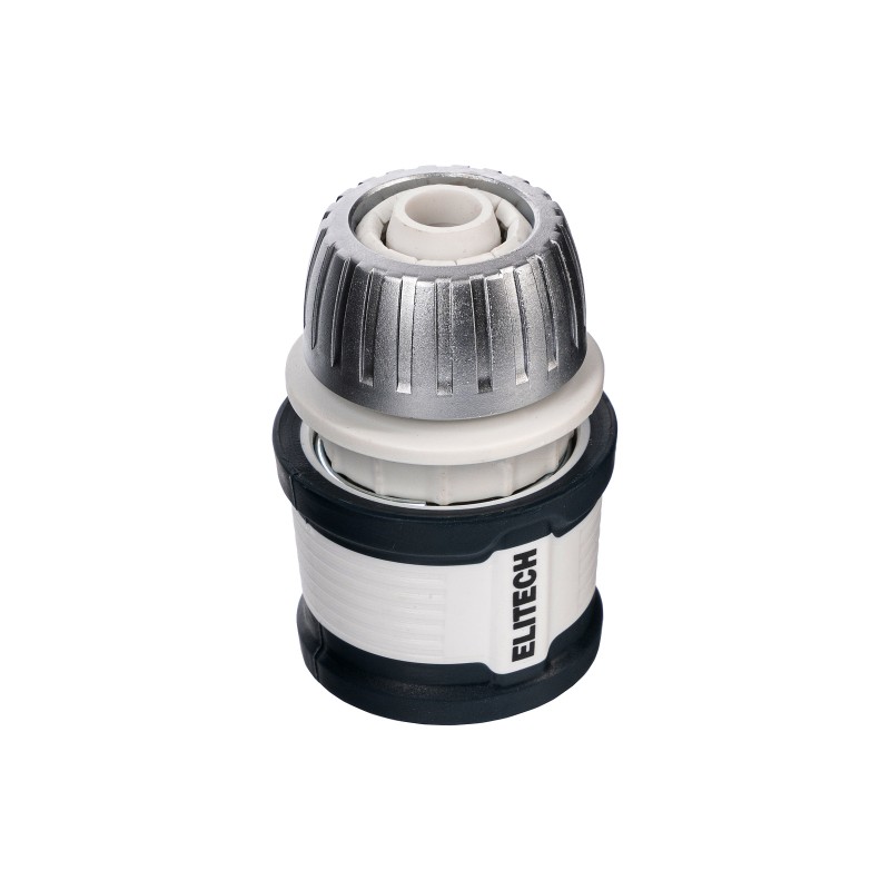 Соединитель для шланга металлический 13 мм (1/2") с аквастопом ELITECH Garden HF 011MWS