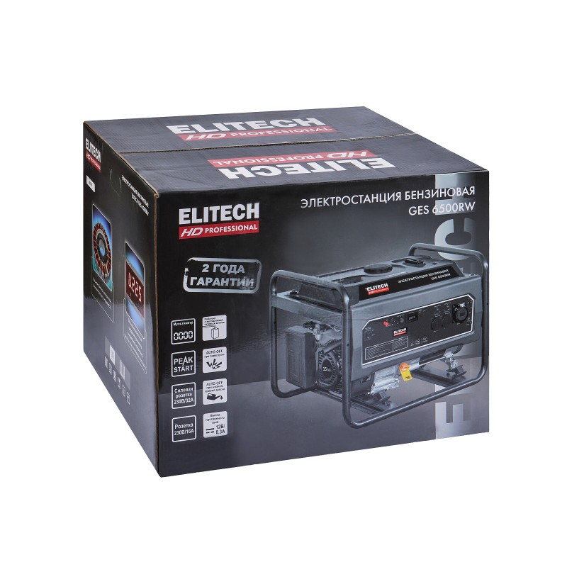 Бензиновый генератор ELITECH GES 6500RW