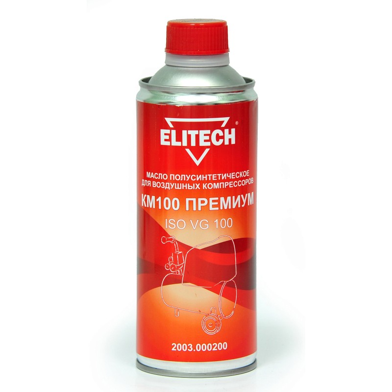 Масло для компрессоров полусинтетическое 0.45 л КМ100 Премиум Elitech 2003.000200