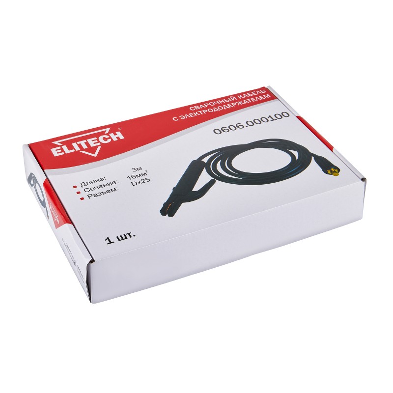 Сварочный кабель с электрододержателем Elitech 0606.000100