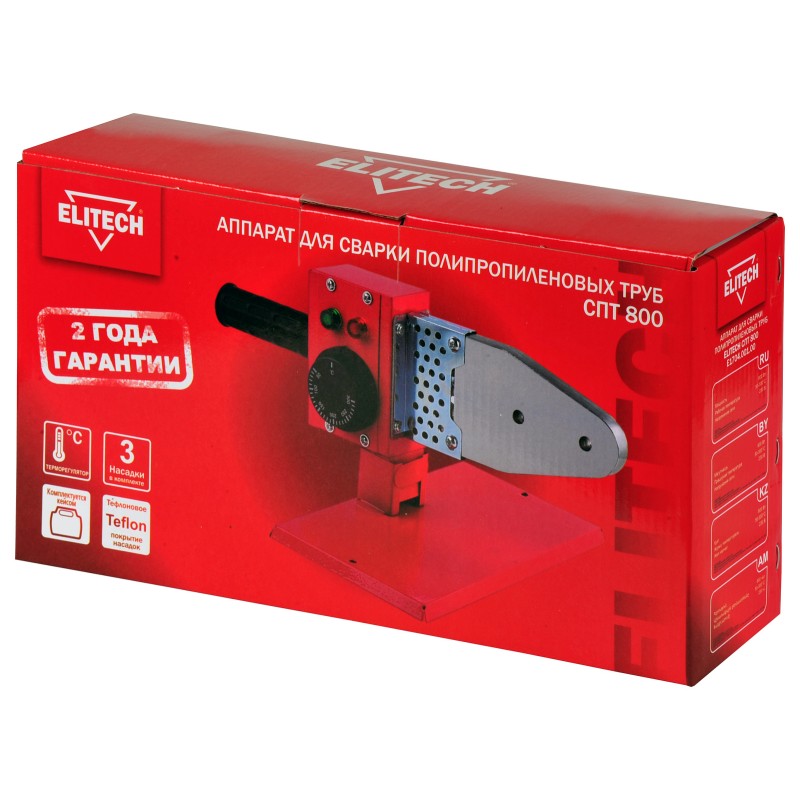 Аппарат для сварки полипропиленовых труб Elitech СПТ 800 (E1704.001.00)