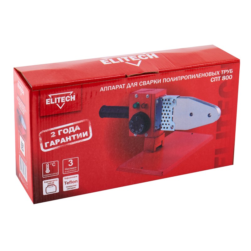 Аппарат для сварки полипропиленовых труб Elitech СПТ 800 (E1704.001.00)