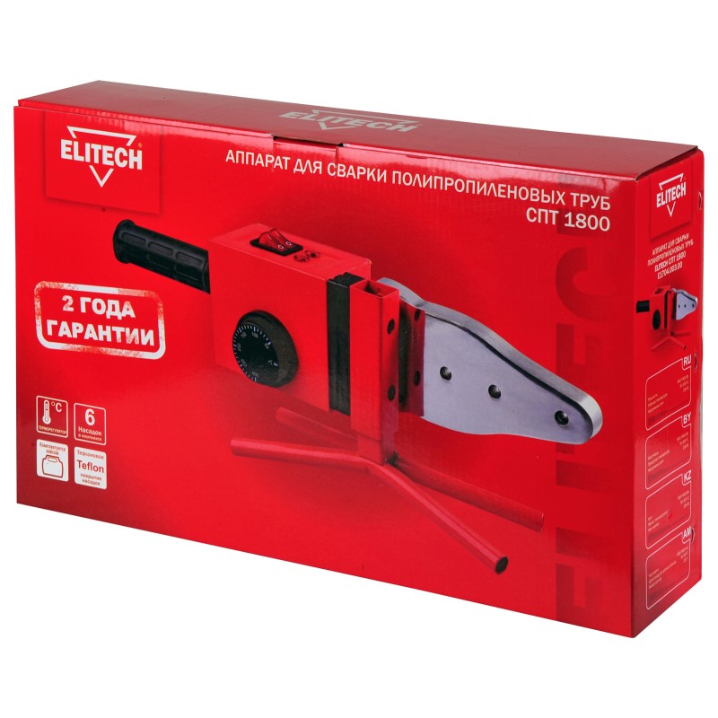 Аппарат для сварки полипропиленовых труб Elitech СПТ 1800 (E1704.003.00)