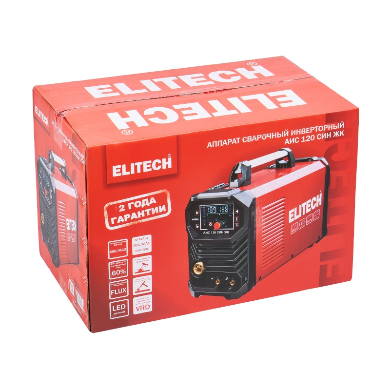 Сварочный инвертор Elitech АИС 120 СИН ЖК