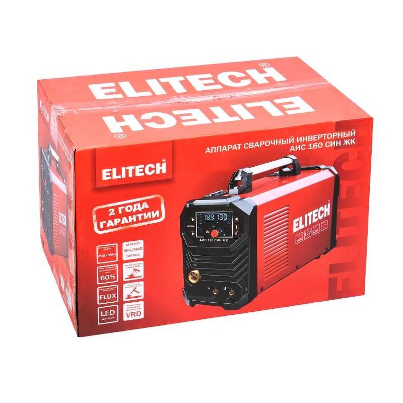 Сварочный инвертор Elitech АИС 160 СИН ЖК