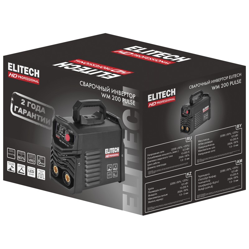Сварочный инвертор ELITECH WM 200 PULSE