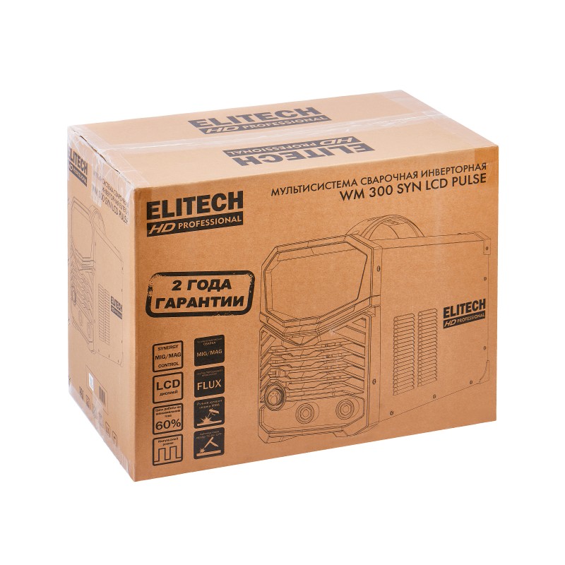 Сварочный инвертор ELITECH WM 300 SYN LCD PULSE