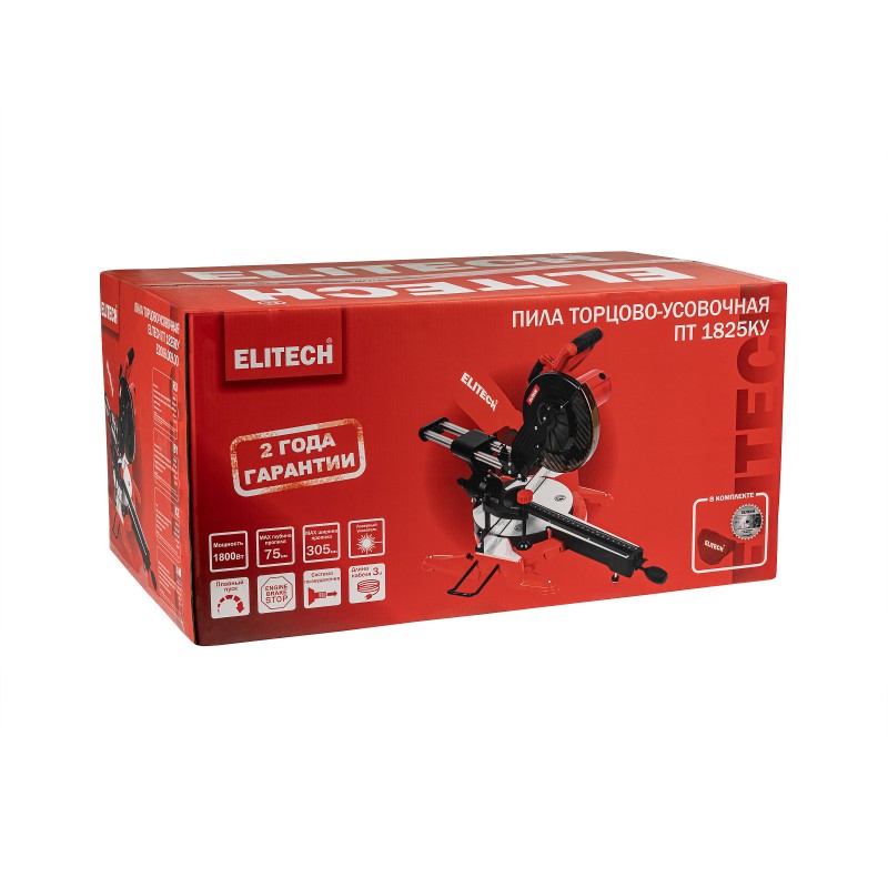 Пила торцовочно-усовочная Elitech ПТ 1825КУ (E2006.009.00)