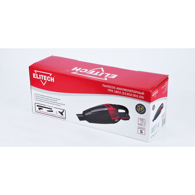 Аккумуляторный пылесос Elitech ПРА 18СЛ (E1302.001.00)