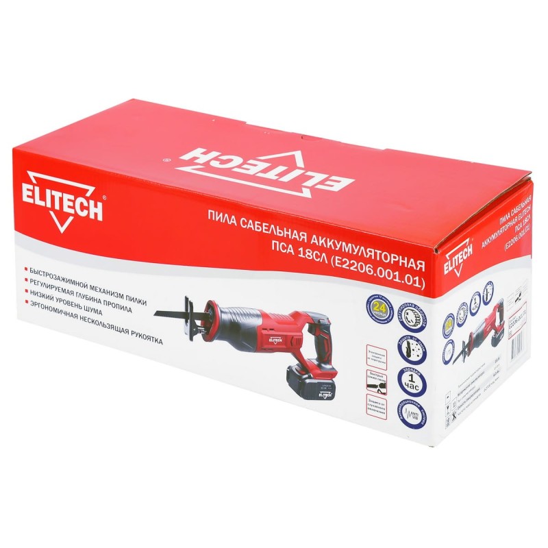 Аккумуляторная сабельная пила Elitech ПСА 18СЛ (Е2206.001.01)