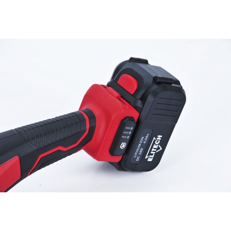 Аккумуляторная угловая шлифмашина Elitech МШУ 18БЛ (Е2213.001.02)