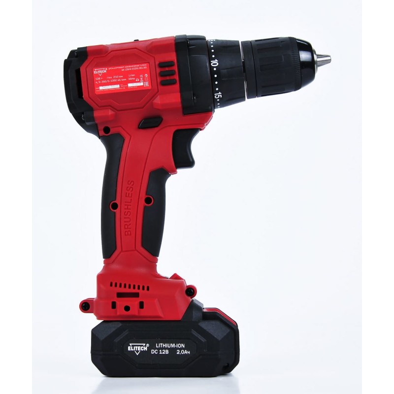 Аккумуляторная дрель-шуруповерт Elitech ДА 12БЛ2 ( Е2201.001.01 )