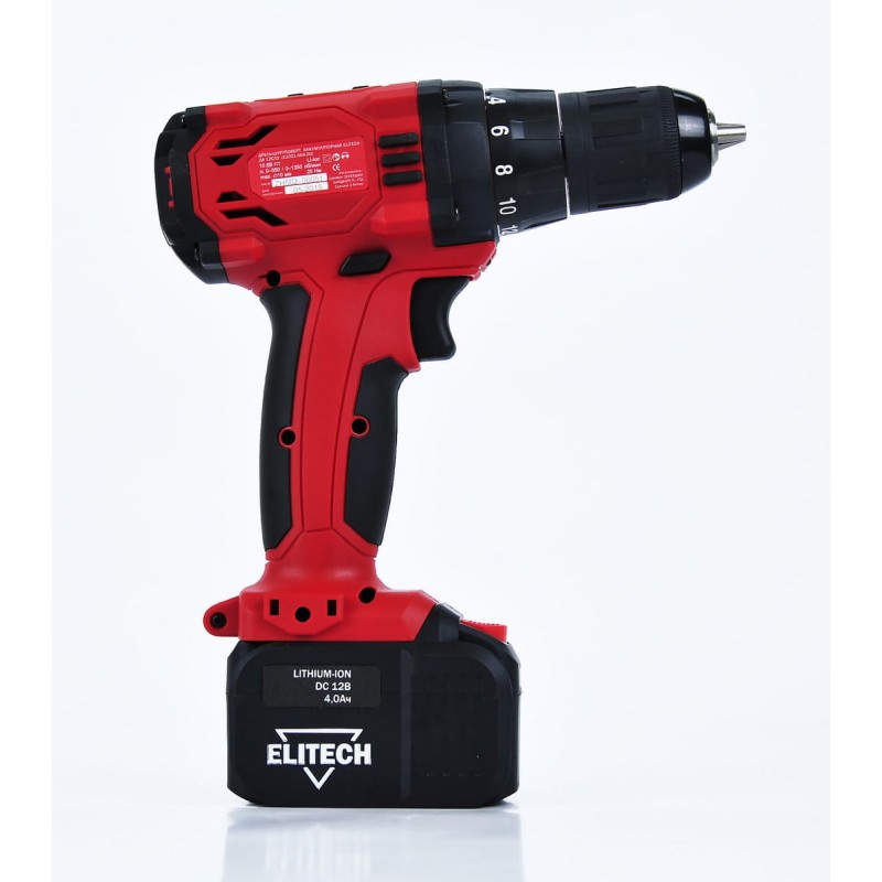 Аккумуляторная дрель-шуруповерт Elitech ДА 12СЛ2 (Е2201.004.02)