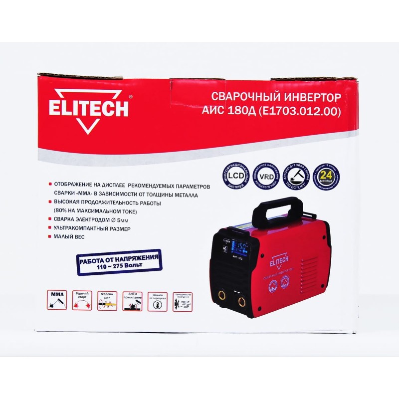 Сварочный инвертор Elitech АИС 180Д (E1703.012.00)