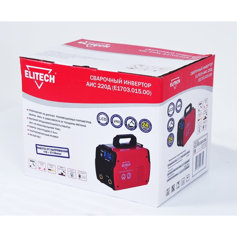 Сварочный инвертор Elitech АИС 220Д (E1703.015.00)