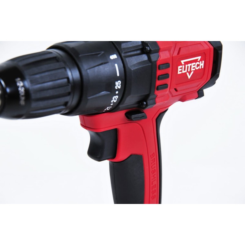 Аккумуляторная дрель-шуруповерт бесщеточная Elitech ДА 18БЛ2 ( E2201.011.01)