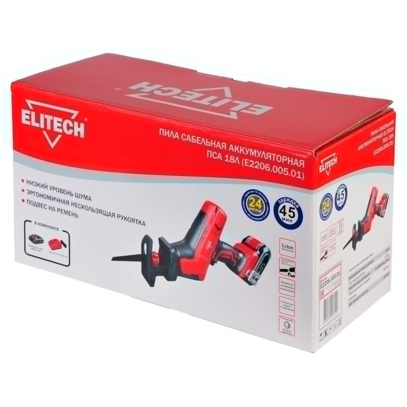 Аккумуляторная пила сабельная Elitech ПСА 18Л (E2206.005.01)